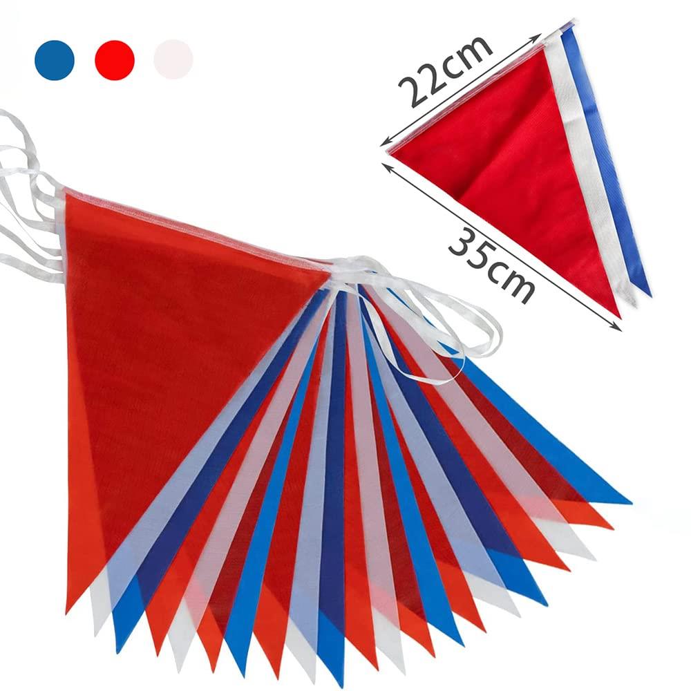 Red Blue White Bunting 40m - 80 Flags Pennant