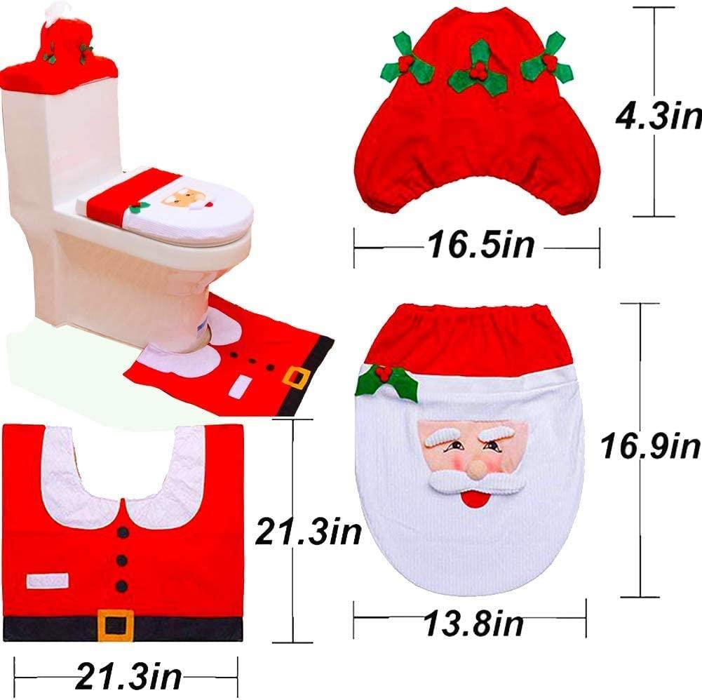 Novelty Christmas Santa Toilet Seat Cover & Mat