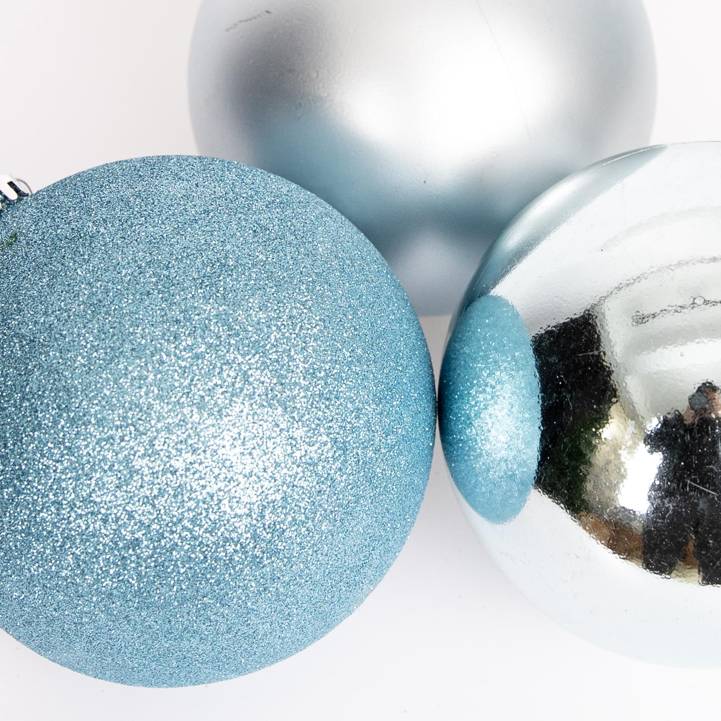 3 Light Blue Baubles (15cm)