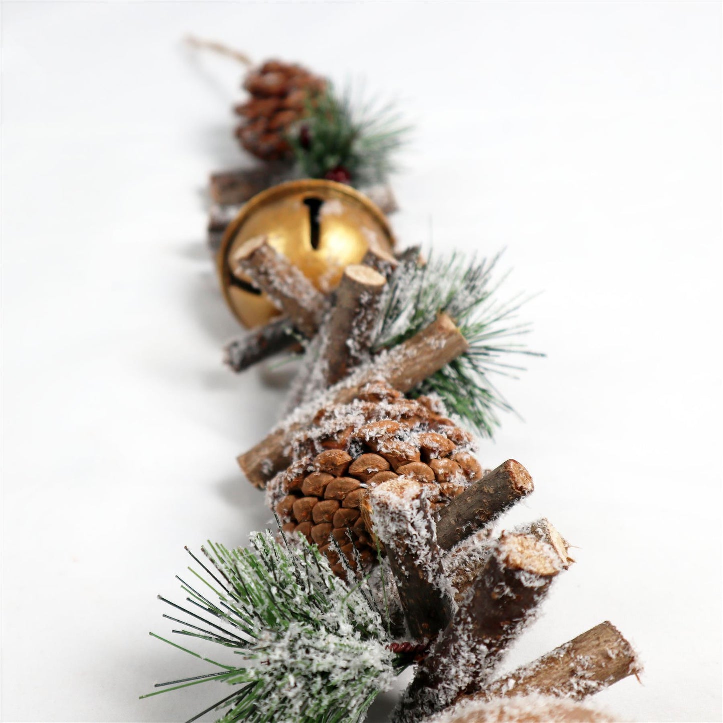 50cm Garland Hanging Decoration with Gold Double Bells