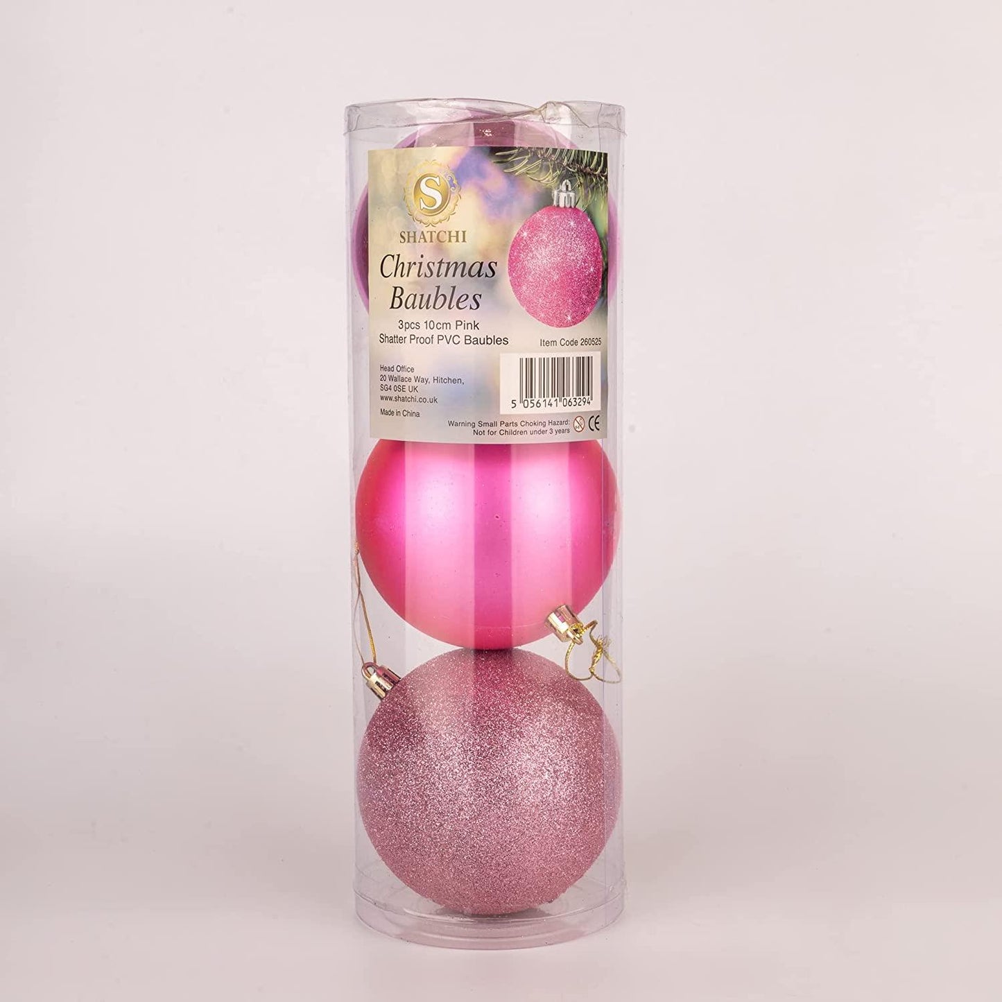 BAUBLES PINK 10CM - 3pcs Set
