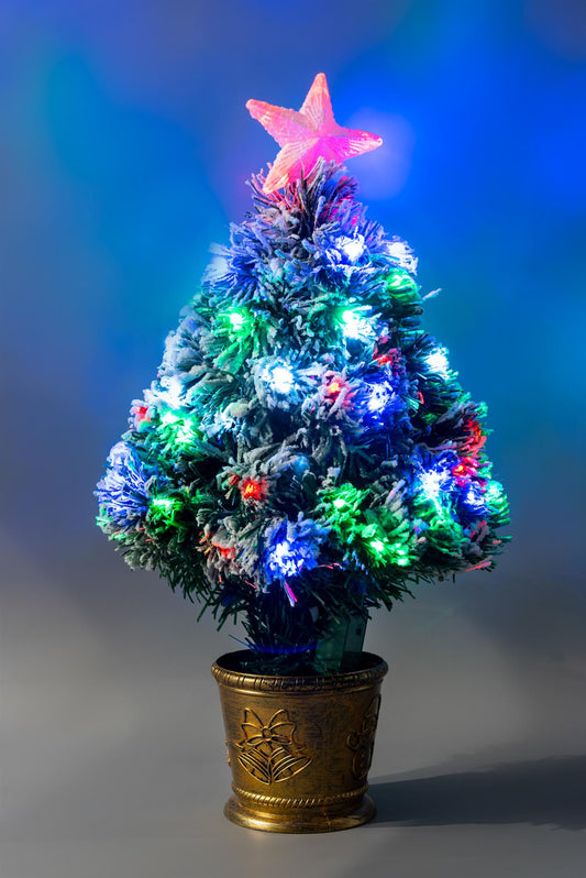 2ft Frosted Aurora LED Fibre Optic Tree