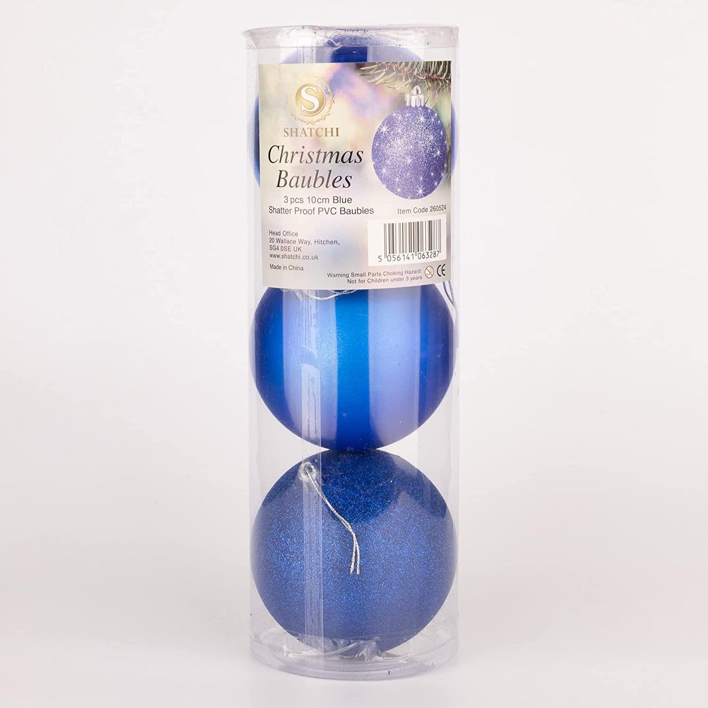 BAUBLES BLUE 10CM - 3pcs Set