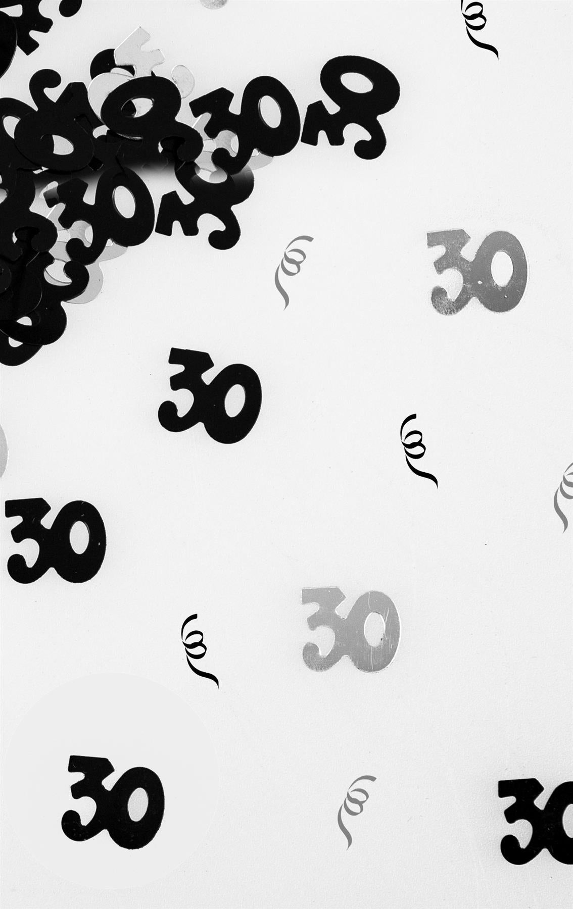 2x 14g 30th Black Happy Birthday Confetti