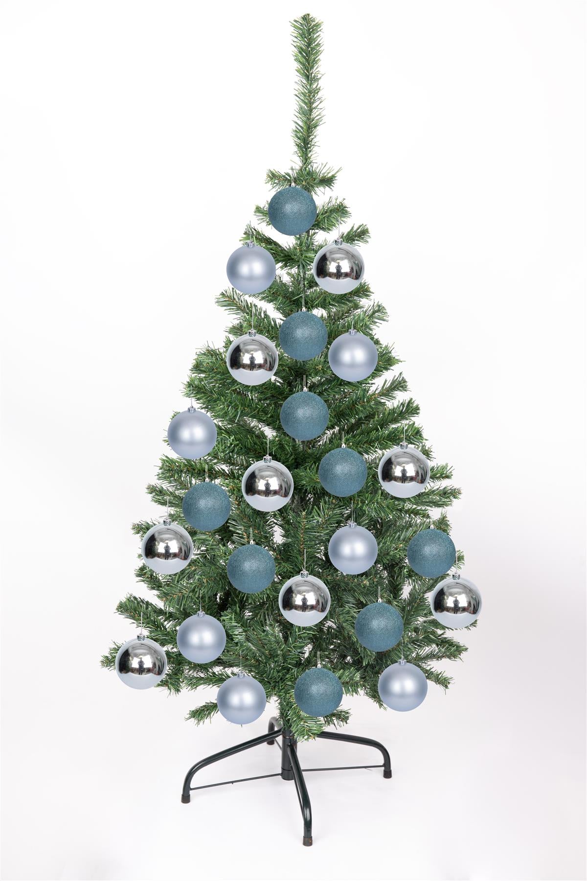 3 Light Blue Baubles (15cm)