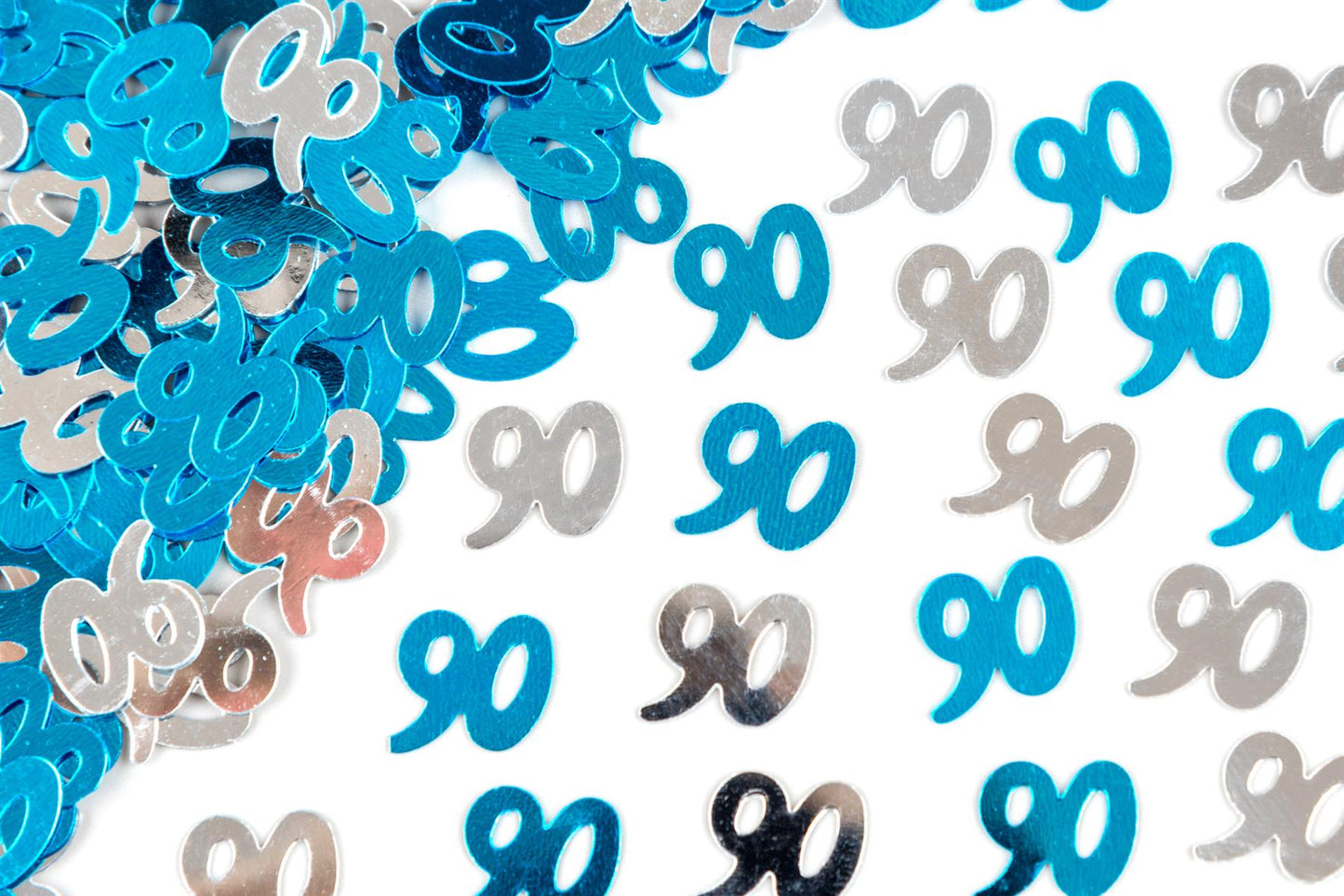 90th Birthday Confetti - Blue & Silver, 14g, 2 Pack