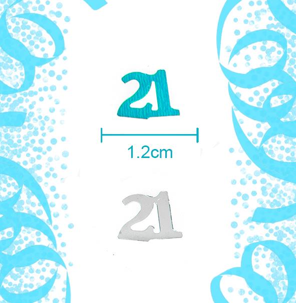 2 Packs 21st Blue & Silver Birthday Glitz Confetti