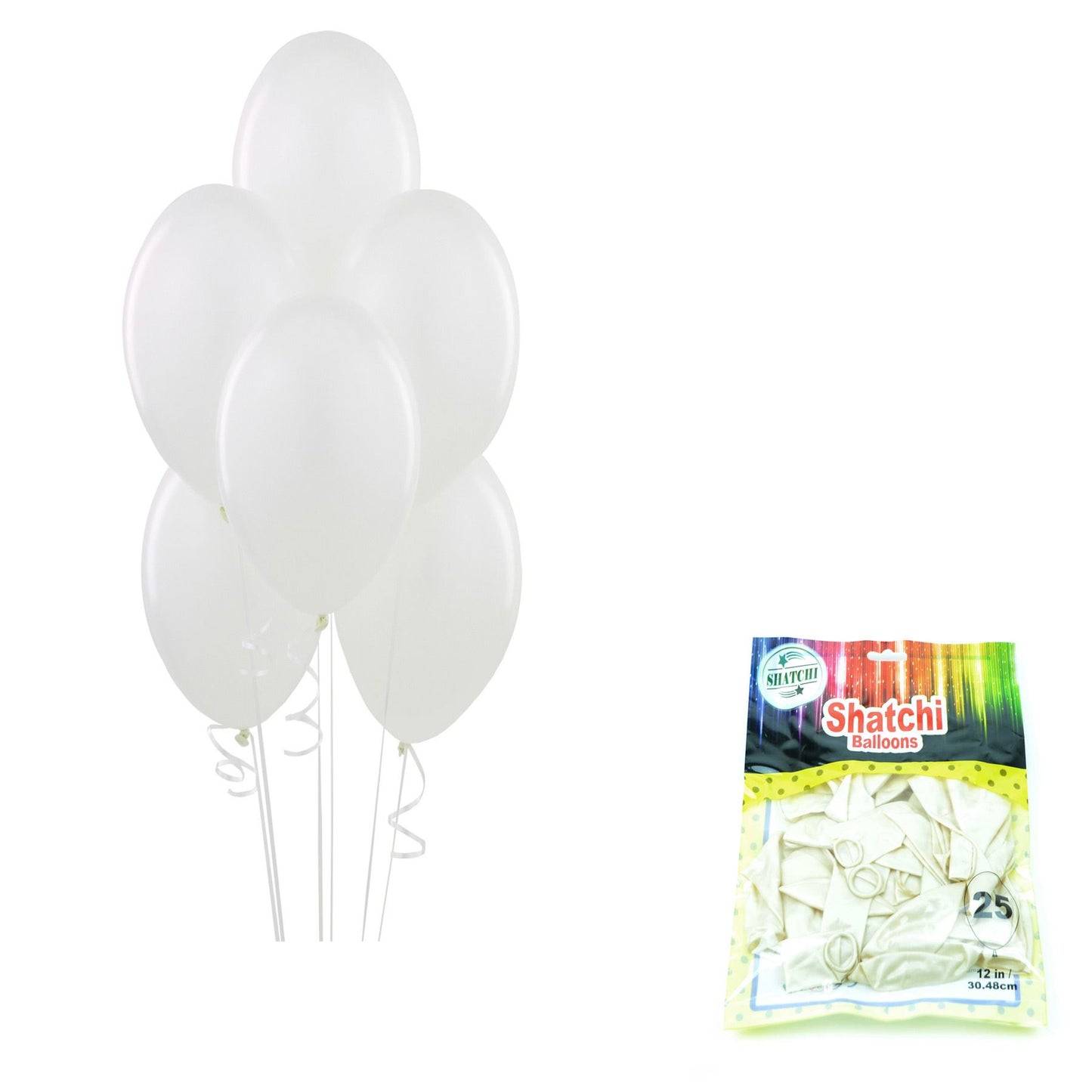 25 Pcs 12" White Balloons
