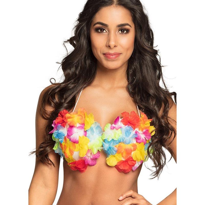 Hawaiian Luau Flower Bra