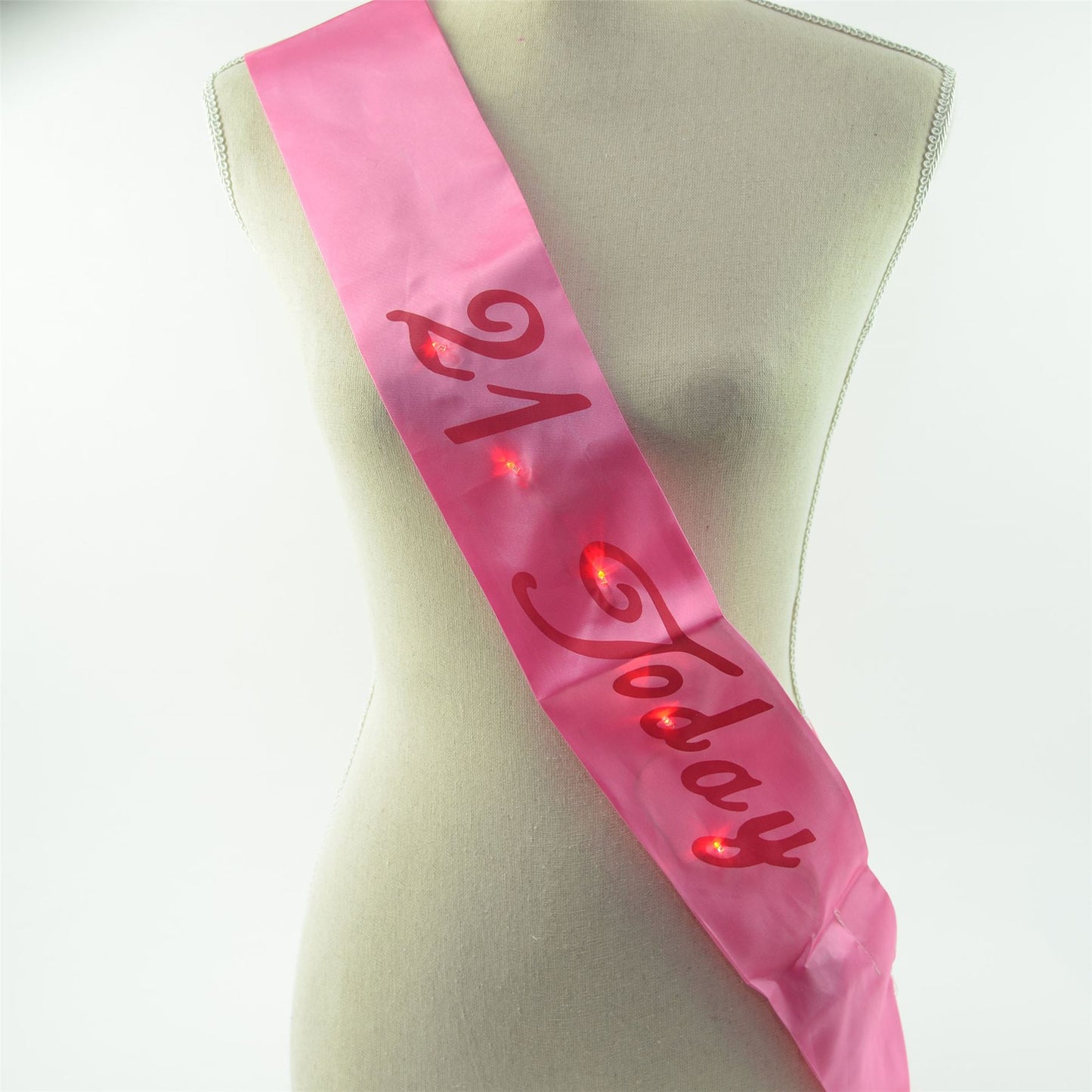 Pink LED 21st Birthday Sash