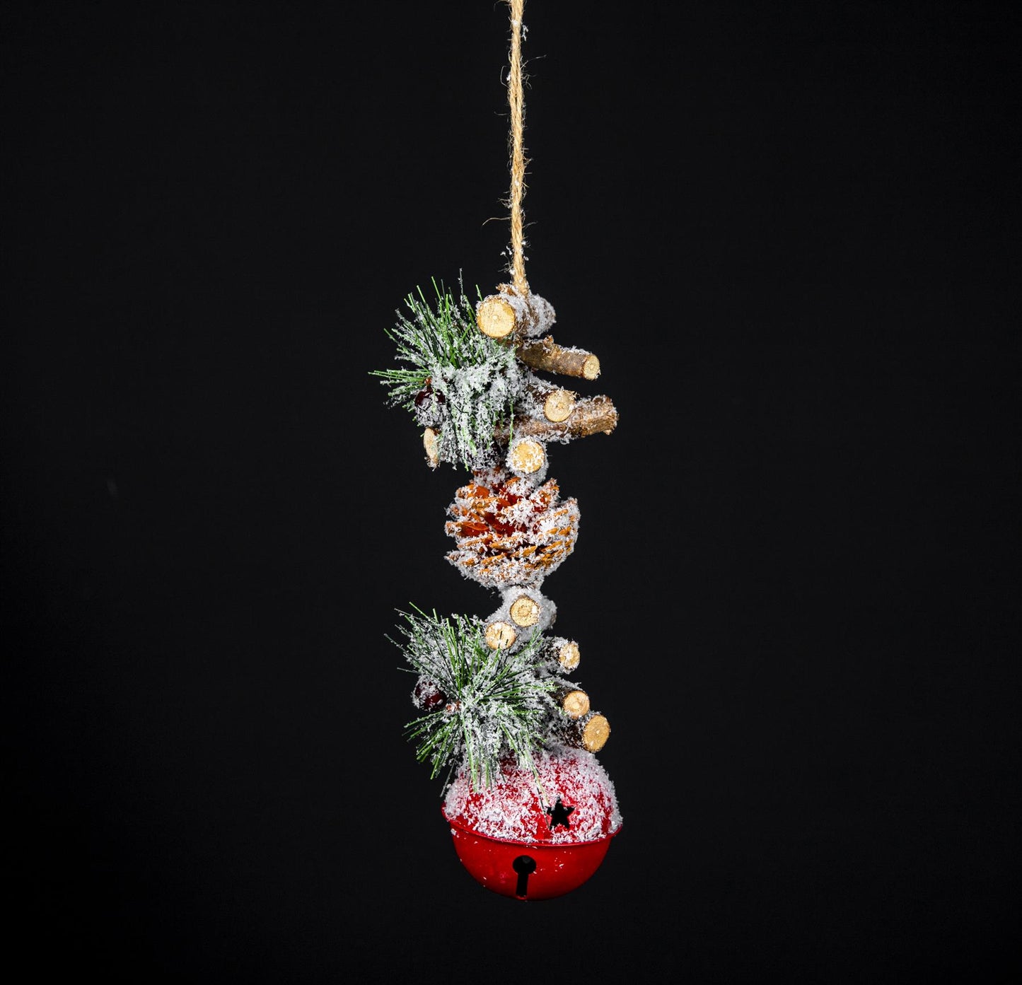 Garland Hanging Decoration with Red Bells 33cm