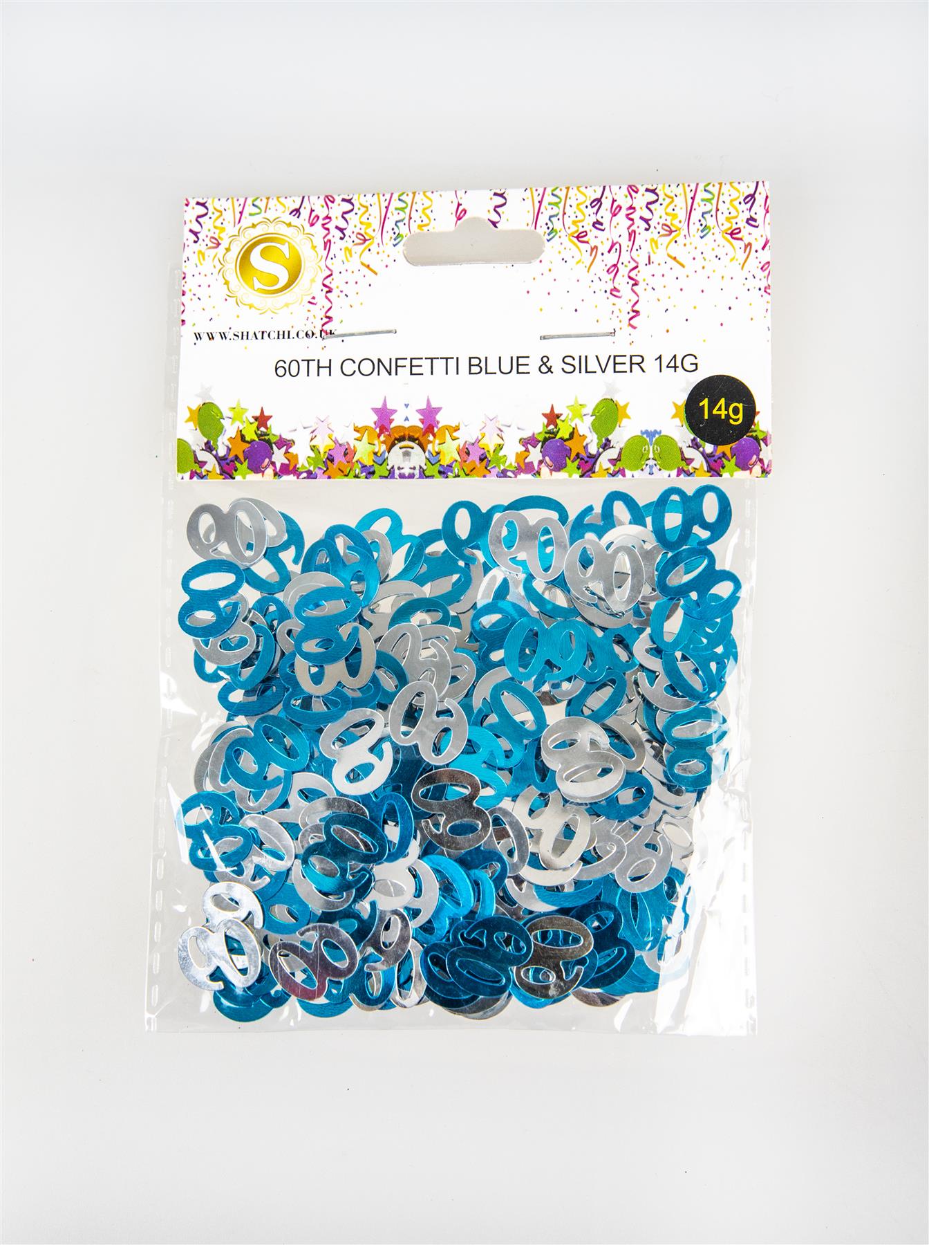 2 Packs of 14g 60th Blue Happy Birthday Confetti Sprinkles