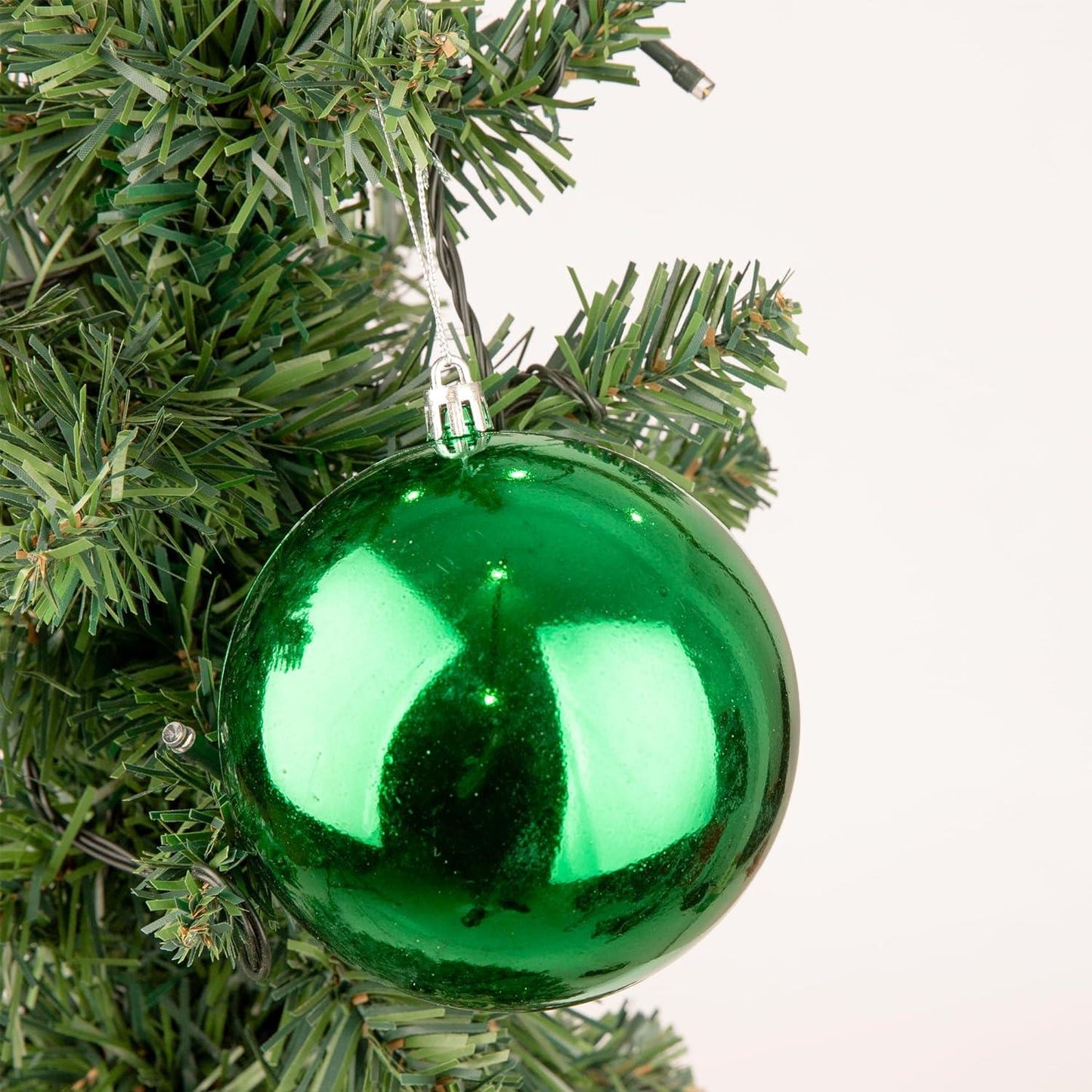 Set of 6 Dark Green 10cm Baubles (PVC)