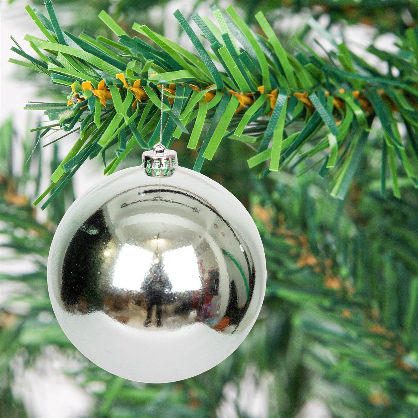 6 Turquoise Baubles 10cm PVC Set
