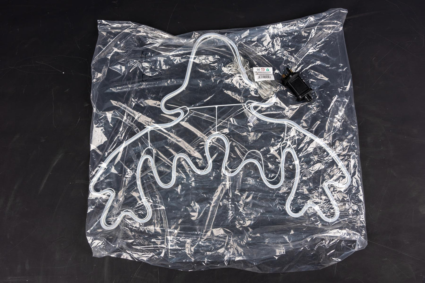 Blue Stag Head Rope Light Silhouette - 46cm x 65cm