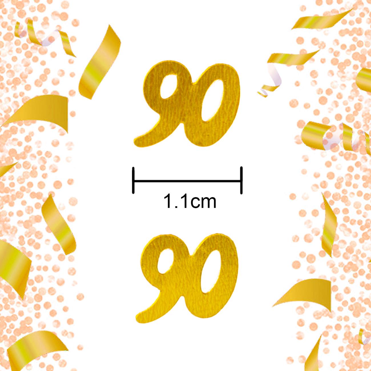 90th Birthday Confetti - Gold, 14g 2-Pack