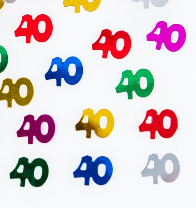 4 Packs of 14g 40th Mix Happy Birthday Confetti Sprinkles