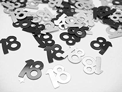 4 Packs of 18th Confetti Black & Silver 14g Each
