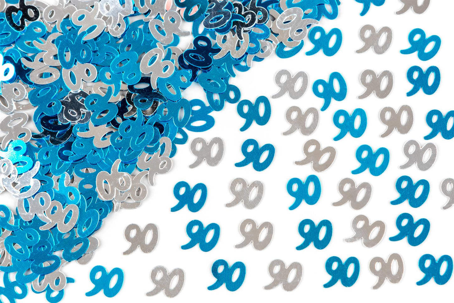 90th Birthday Confetti - Blue & Silver, 14g, 2 Pack