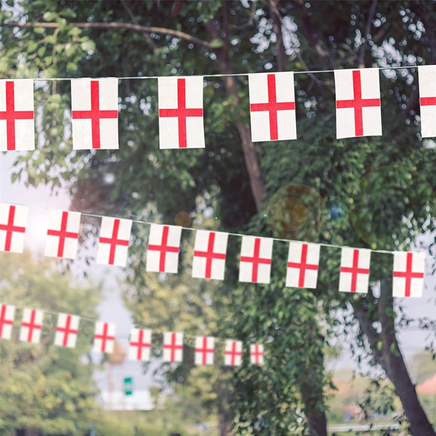 St George Bunting 14x21cm - 3m 10 Flags