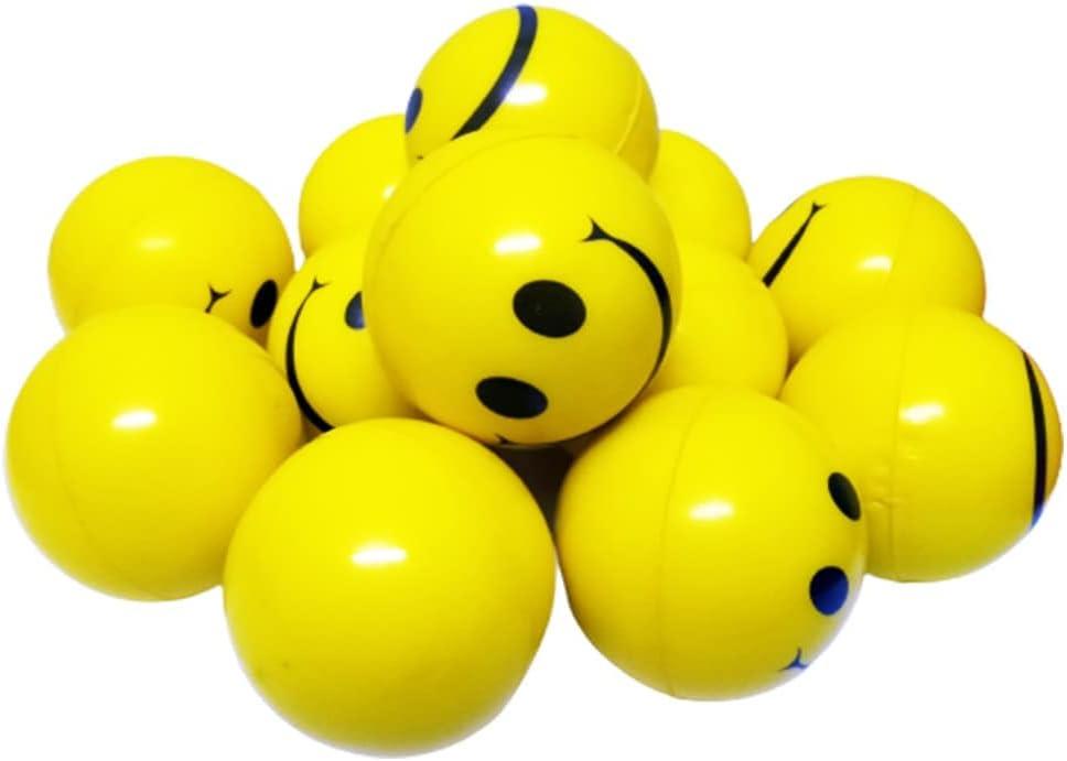 5 Pieces of Yellow Smiley Face Squishy Balls