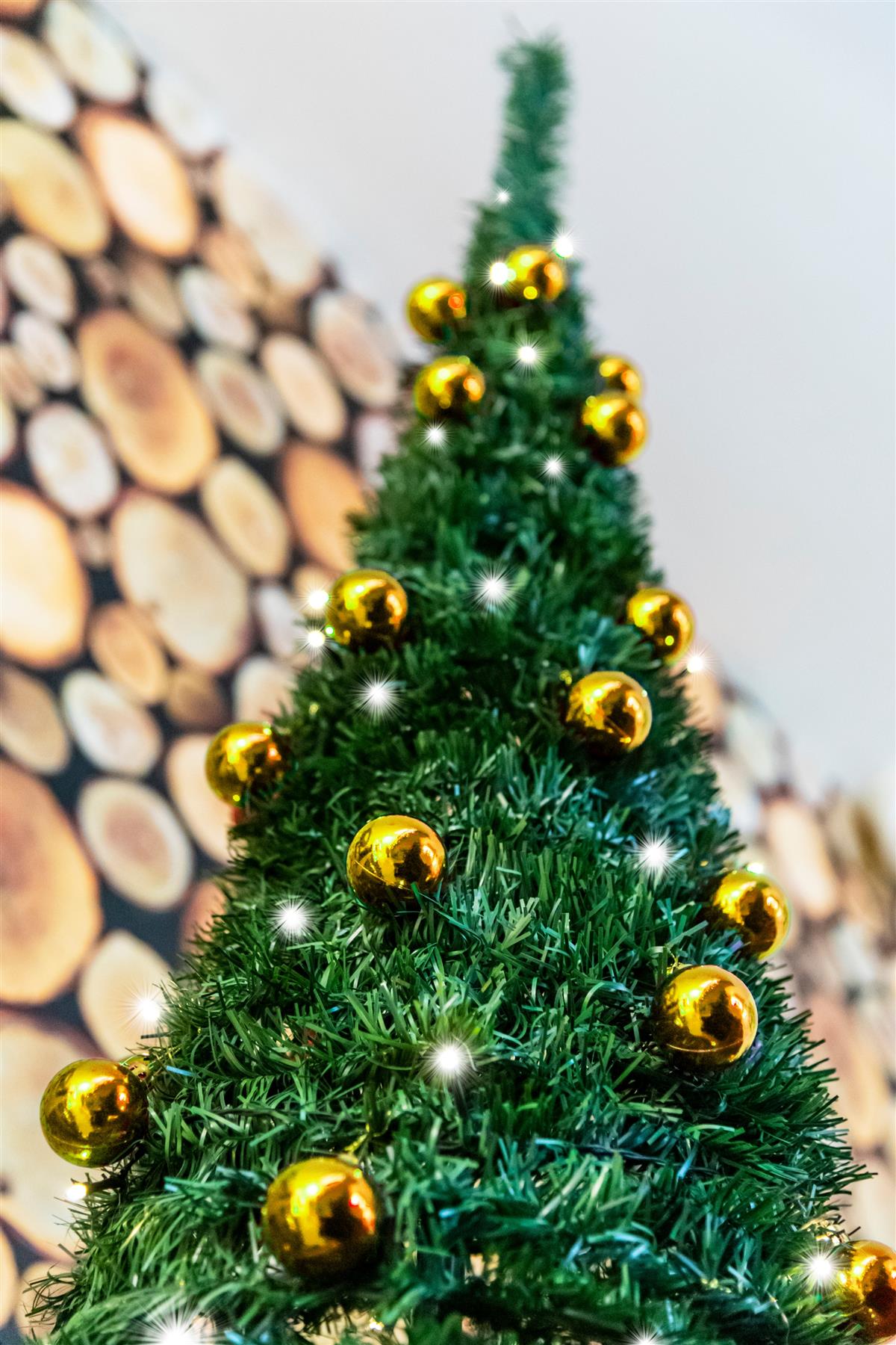 6ft (180cm) Prelit Gold Baubles Decorated Pop Up Tree