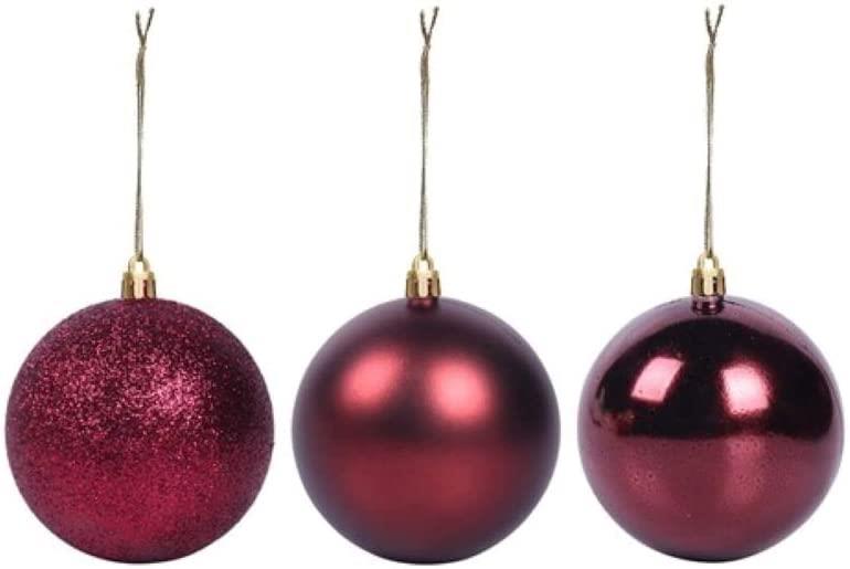 24 Burgundy Baubles (5cm)
