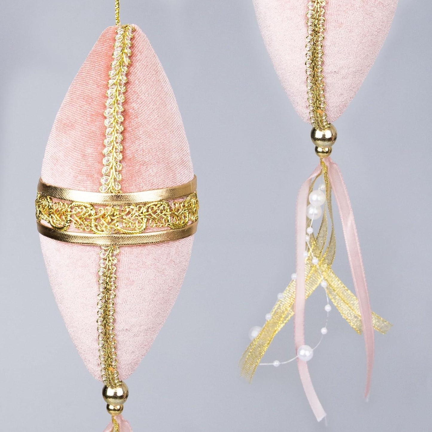 Pink Oval Drop Decoration, 7x30cm