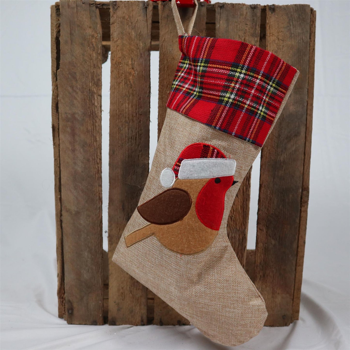 26x45cm Robin Christmas Stocking