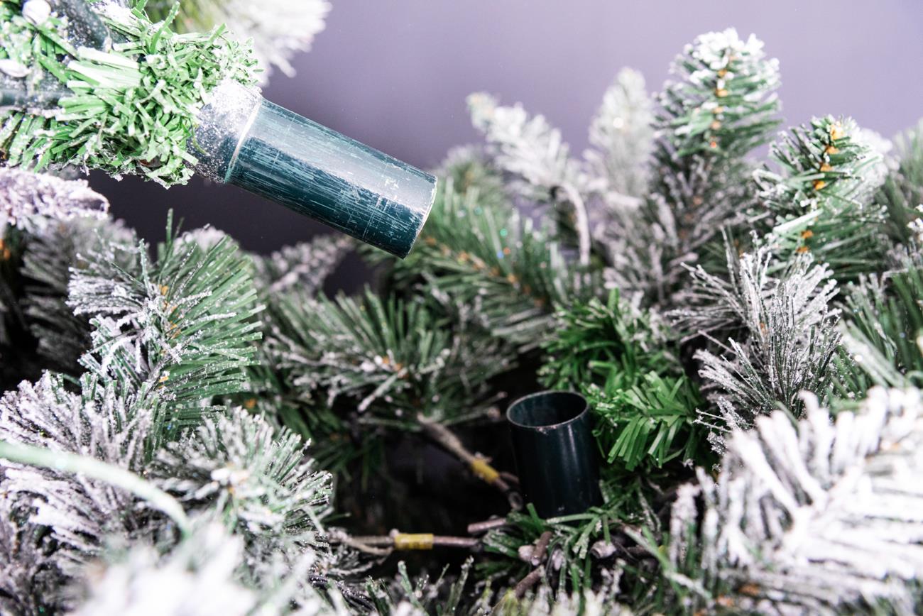 8Ft White Snowy Tips Frosted Helsinki Fir Christmas Tree - 240cm