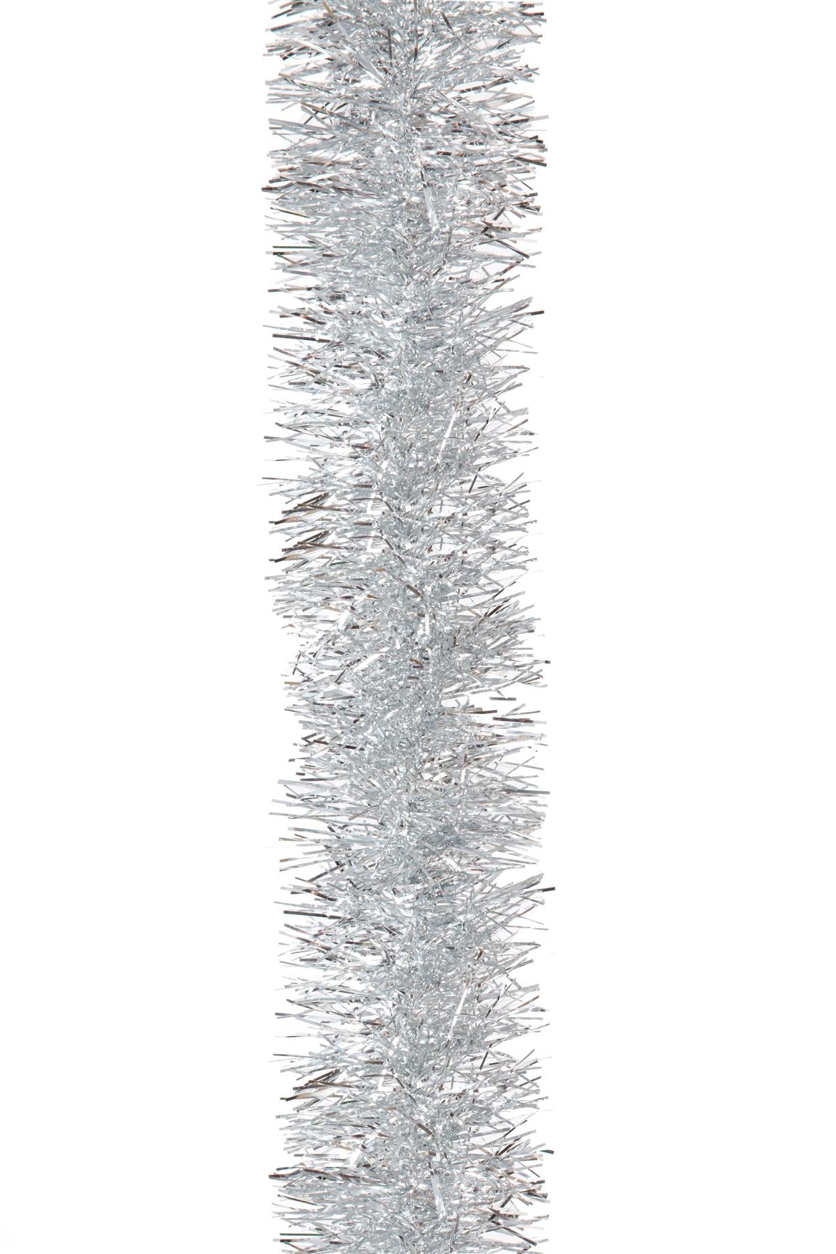 4 Pieces of Silver Tinsel Tree Decorations - 1.8m