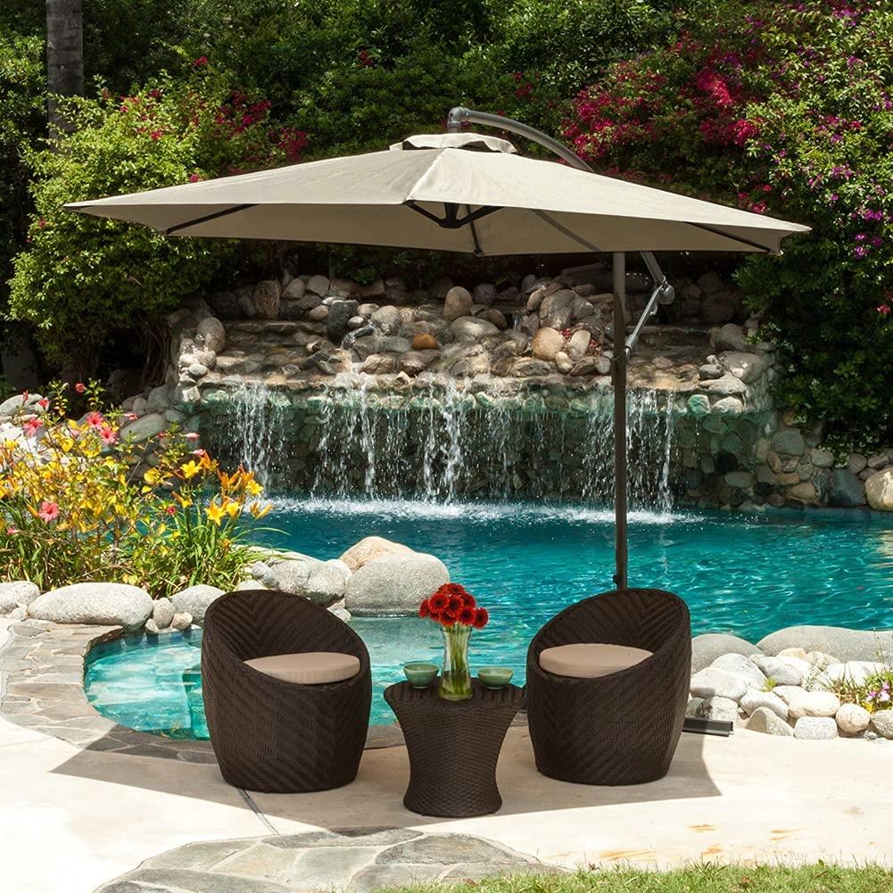 Beige Round Parasol (195x30x14.5cm)
