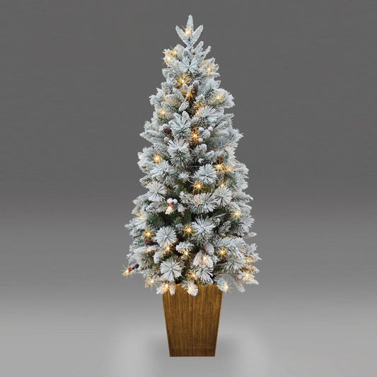 150cm Flocked Porch Tree with Plastic Pot