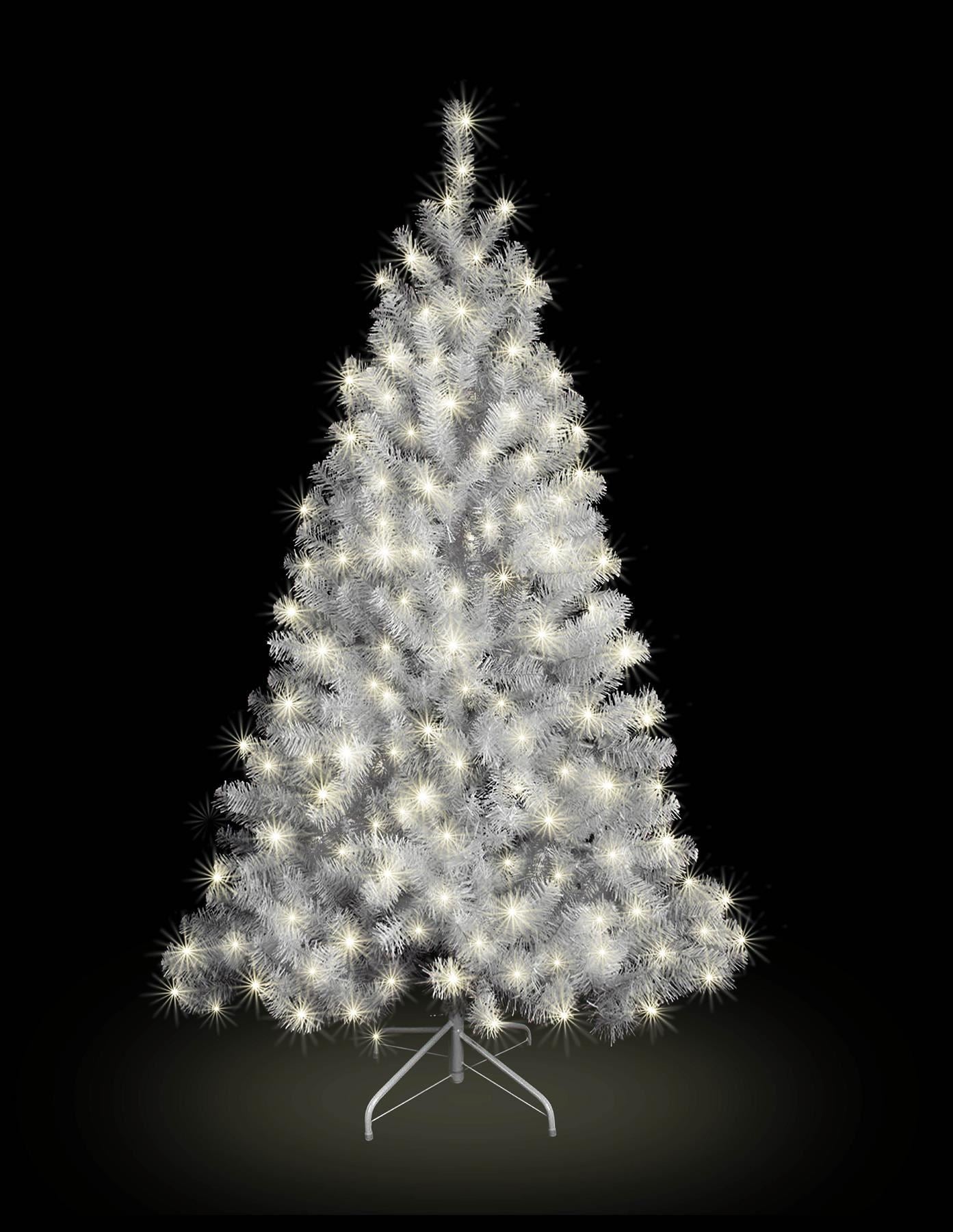 5Ft Pre-Lit Alaskan Pine Christmas Tree White Warm White LEDs
