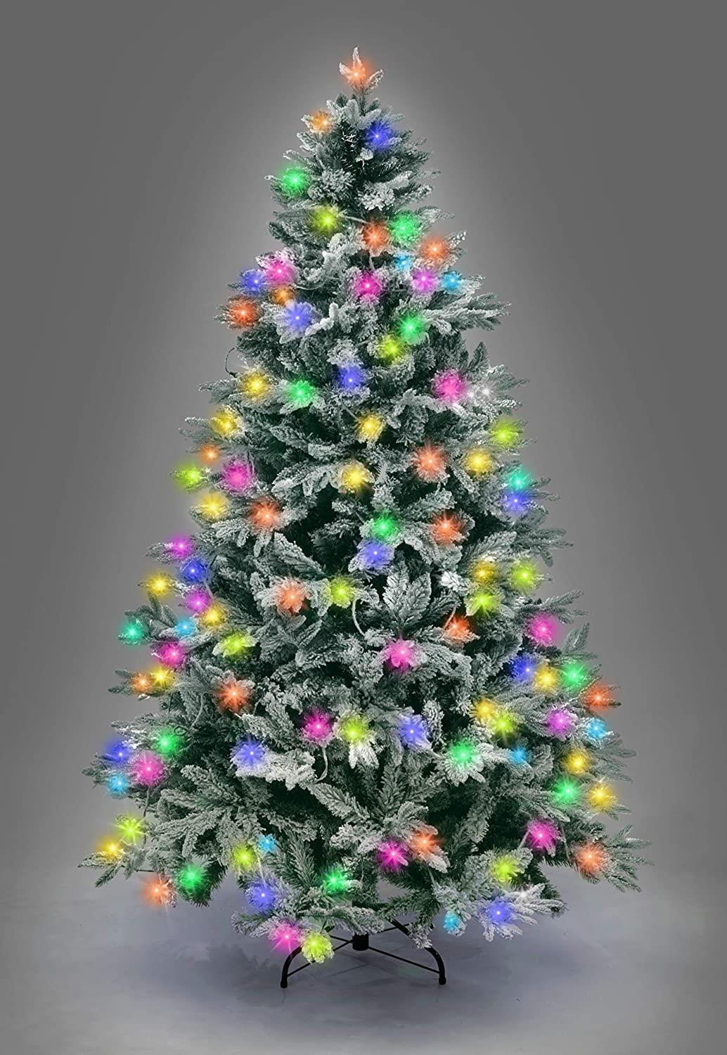 8ft Pre-Lit Lapland Snow Covered Christmas Tree
