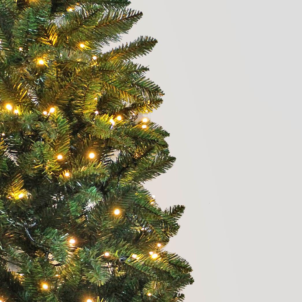 4ft Pre-Lit Imperial Pine Slim Green Christmas Tree - White LEDs