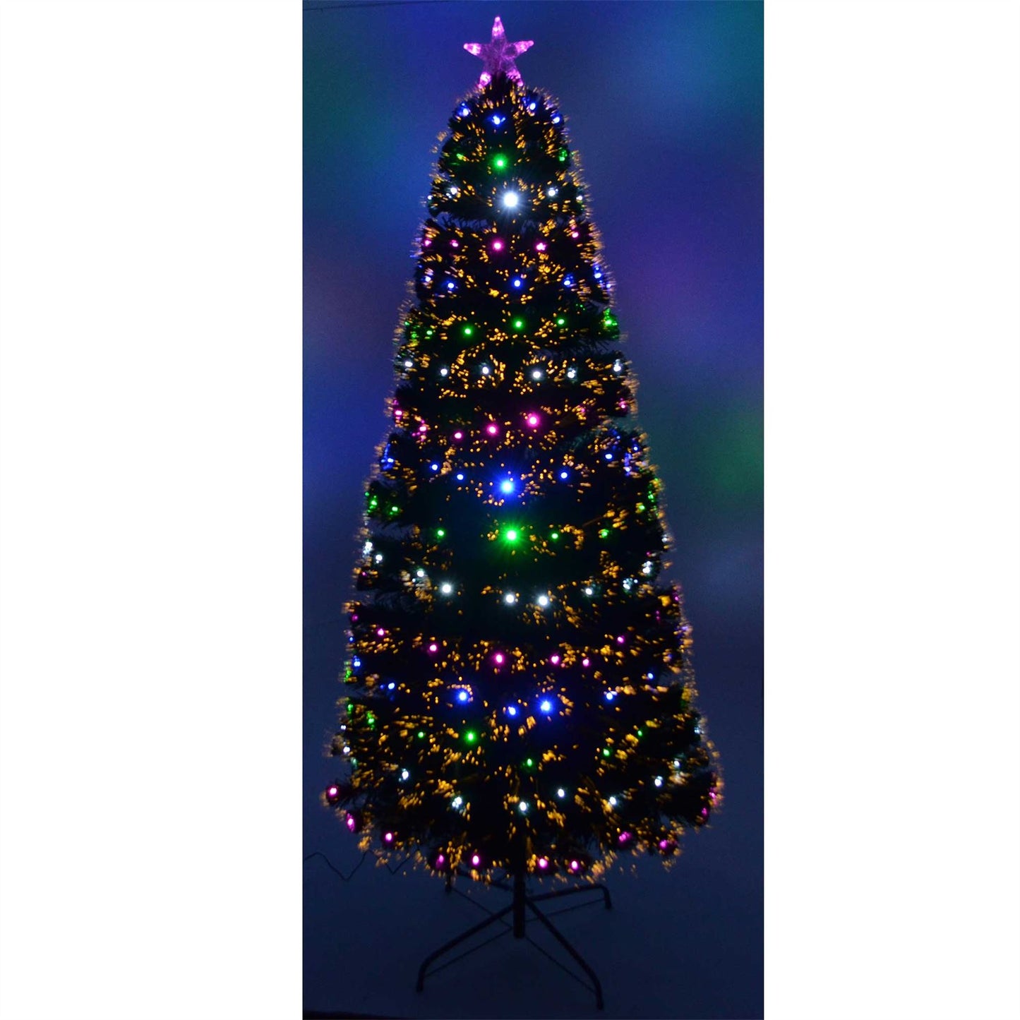 6ft Remote Controlled Fibre Optic Christmas Tree