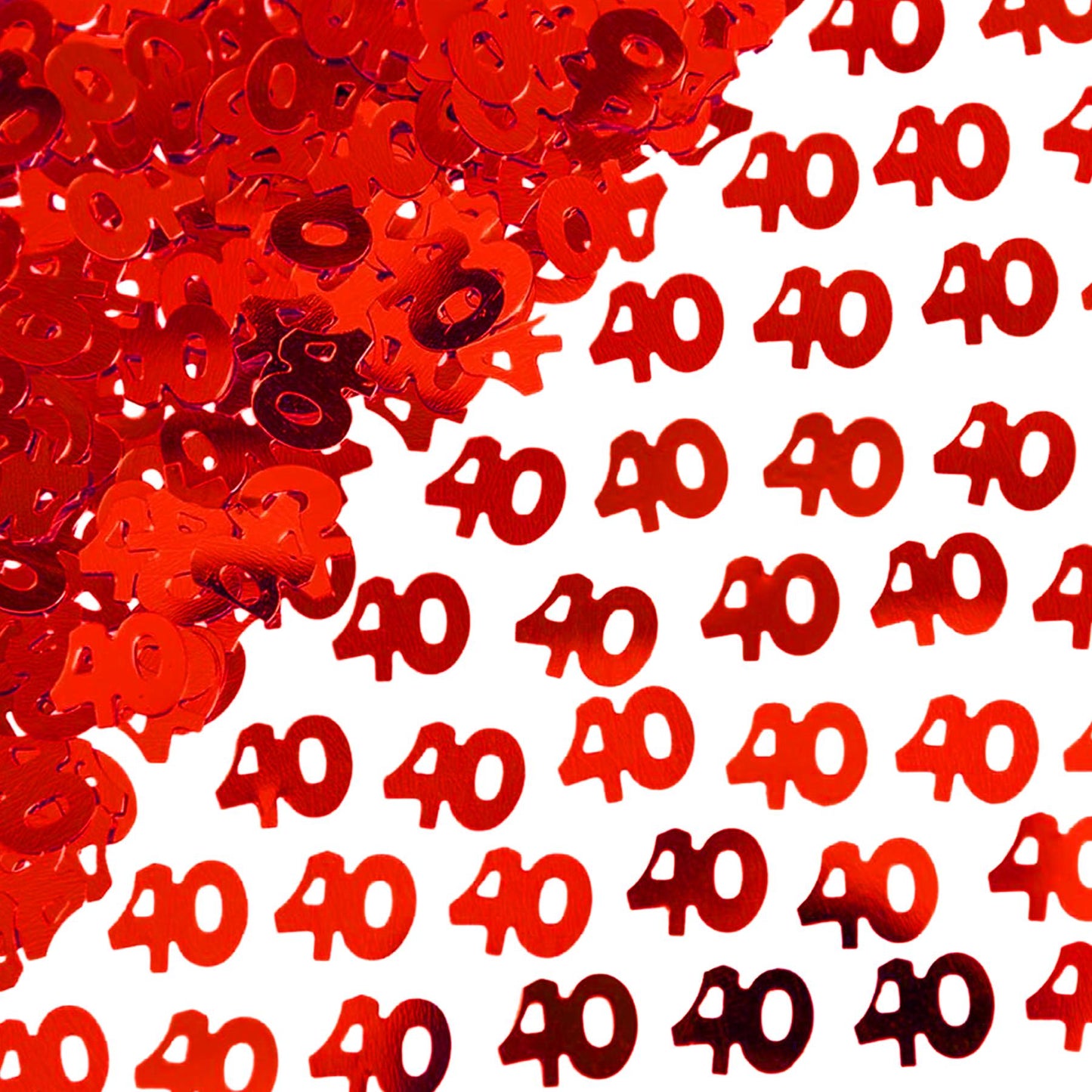 14g 40th Birthday Red Confetti