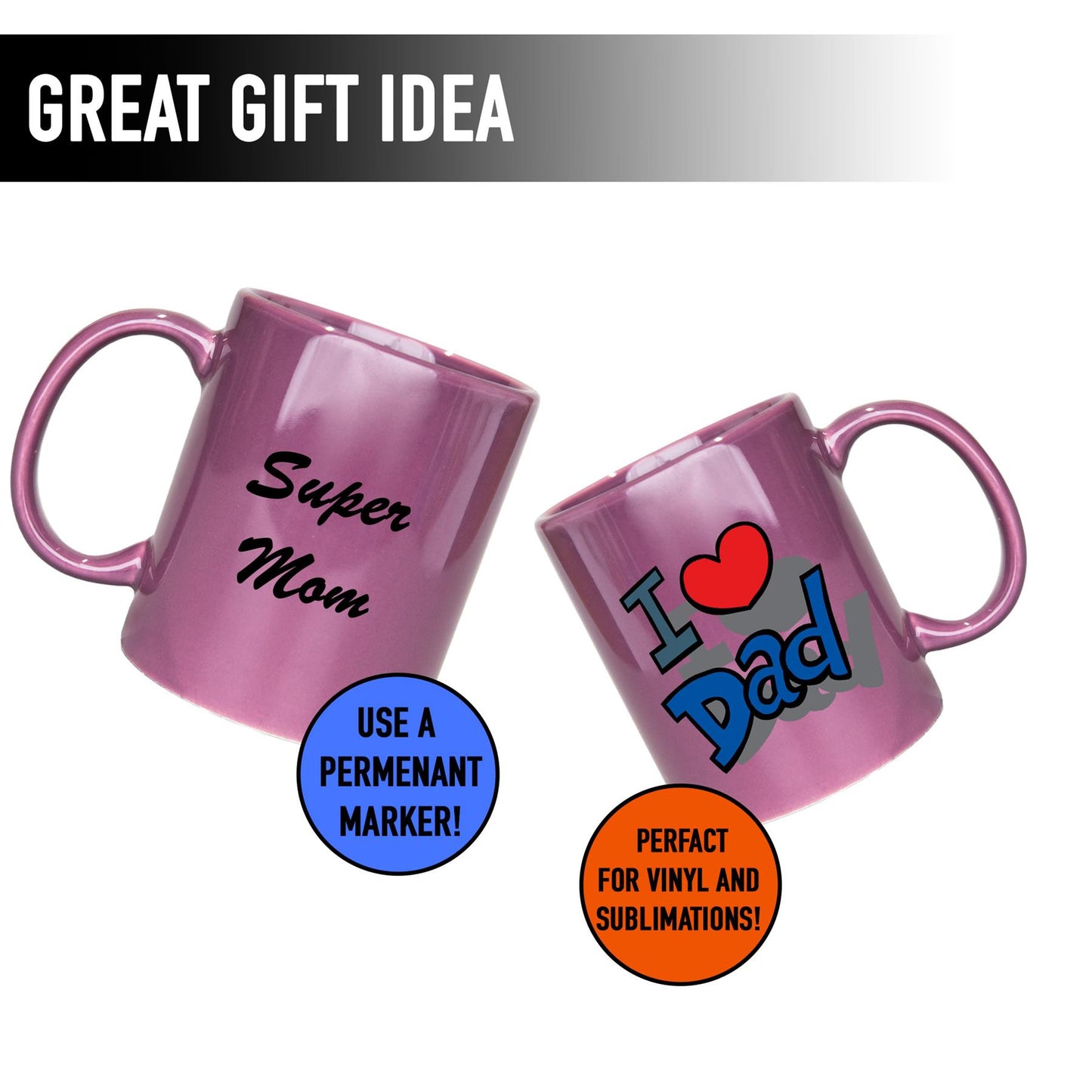 4Pcs Purple Sublimation Mugs 11oz