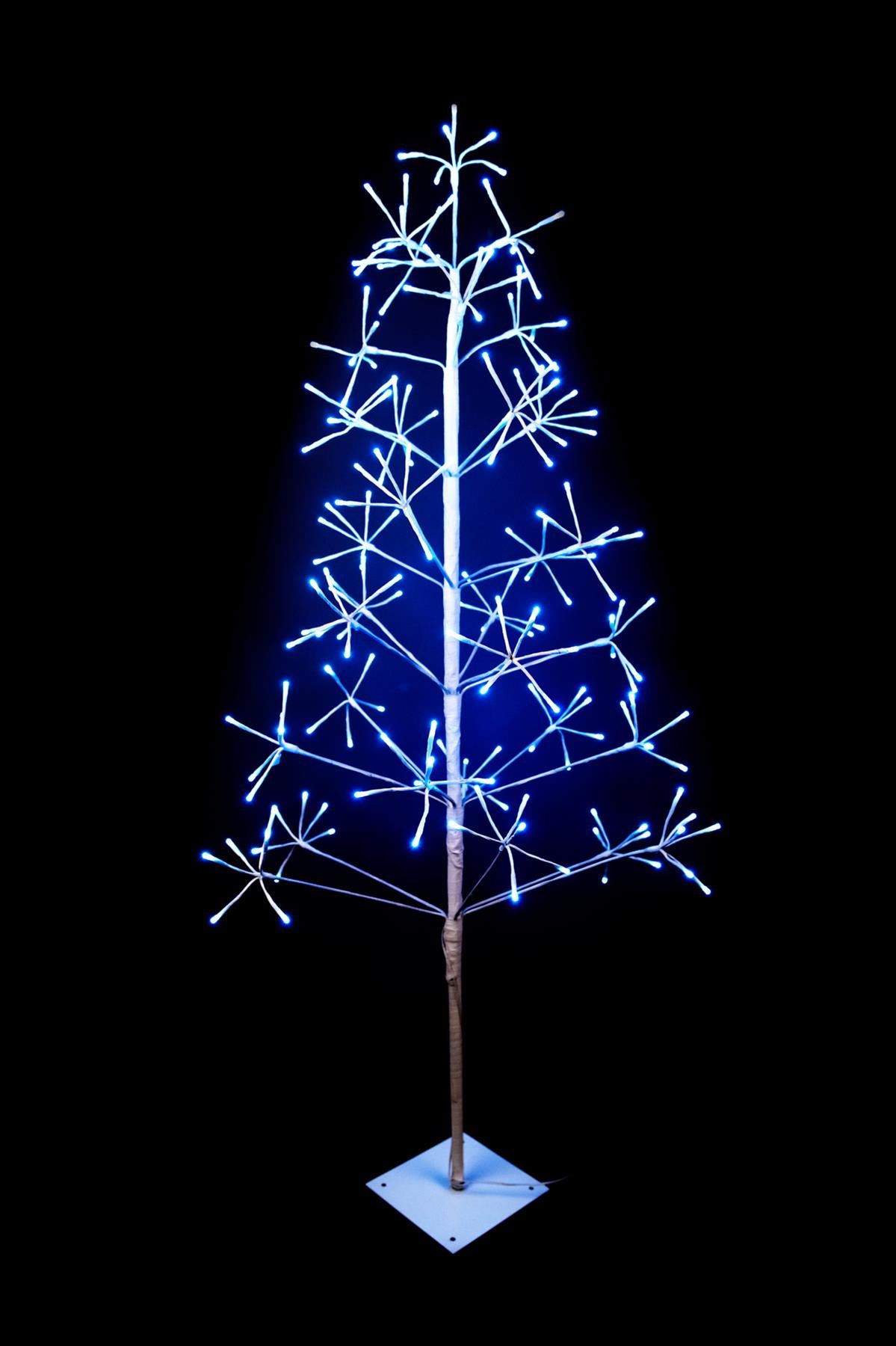 5 Feet Pre-Lit Christmas Twig Tree - 186 LED Lights, Metal Frame