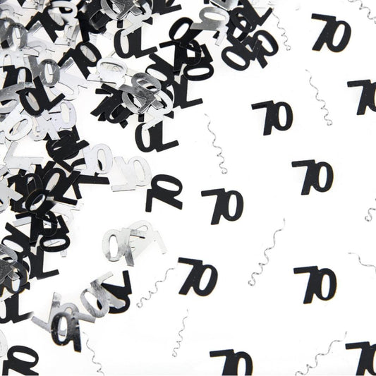 14g 70th Black Happy Birthday Confetti