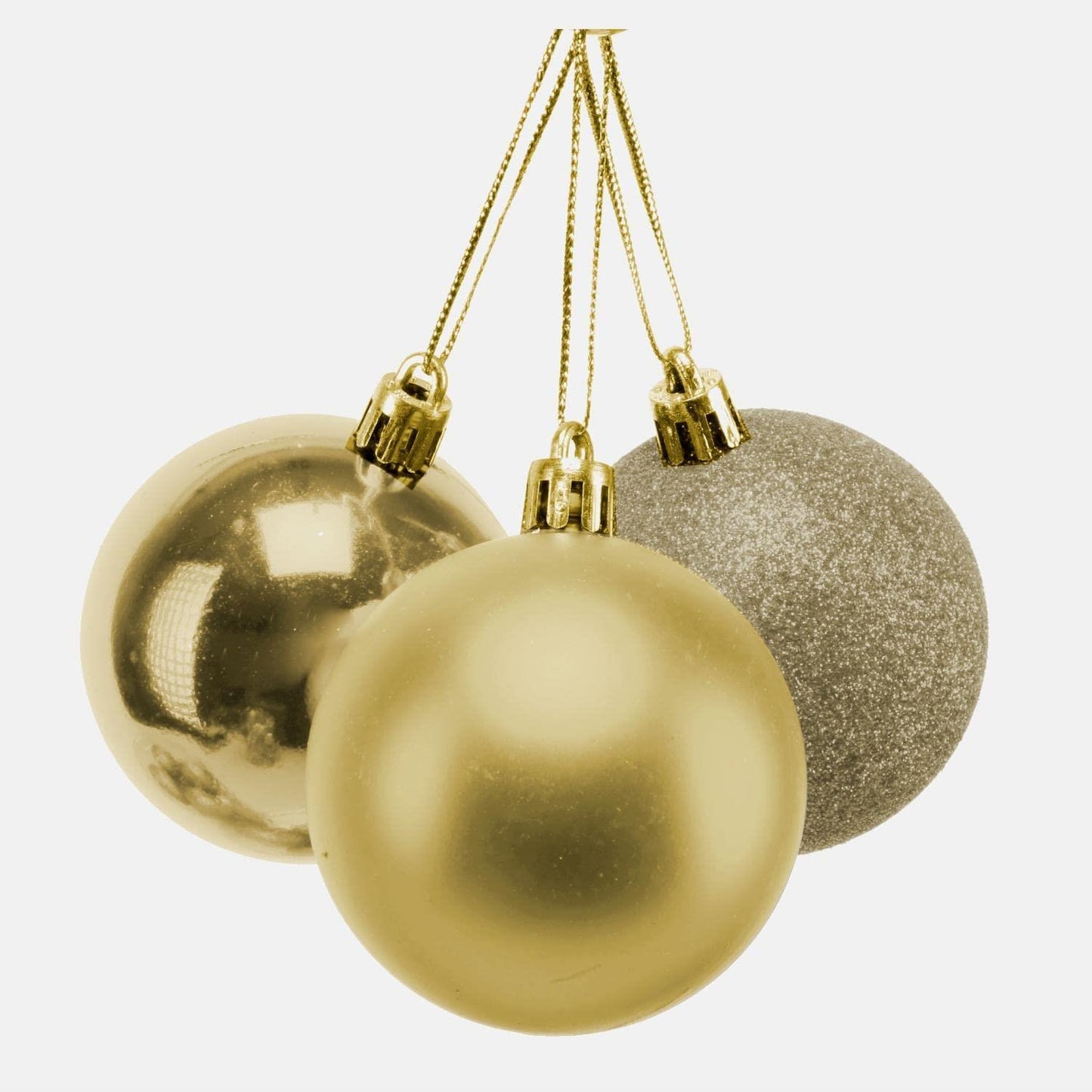 Baubles Deep Gold 15cm - 3 Pcs Set PVC