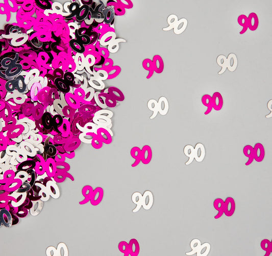 14g 90th Pink Birthday Confetti