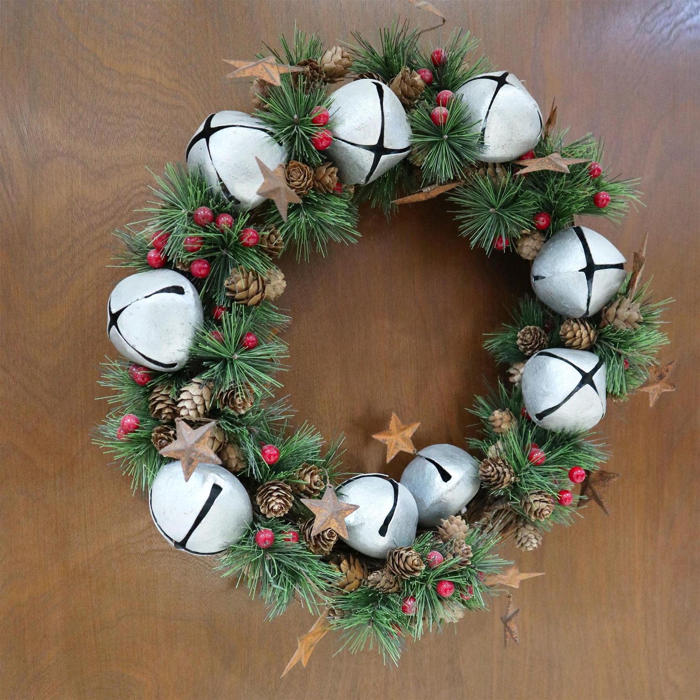 25cm Wreath with Silver Bells