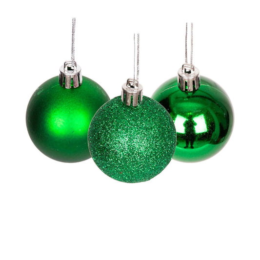 Baubles Dark Green 5cm - 18PCS SET PVC