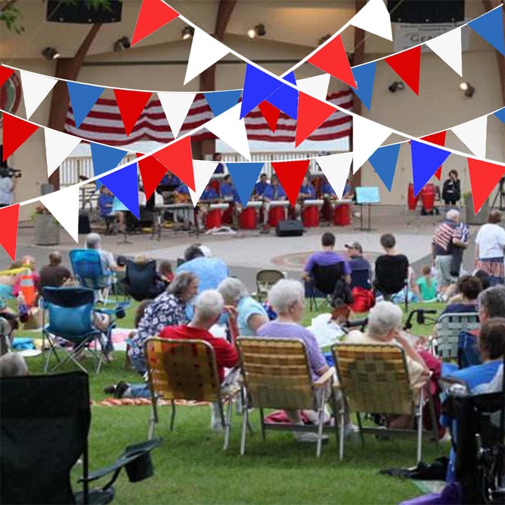 Red Blue White Bunting 40m - 80 Flags Pennant