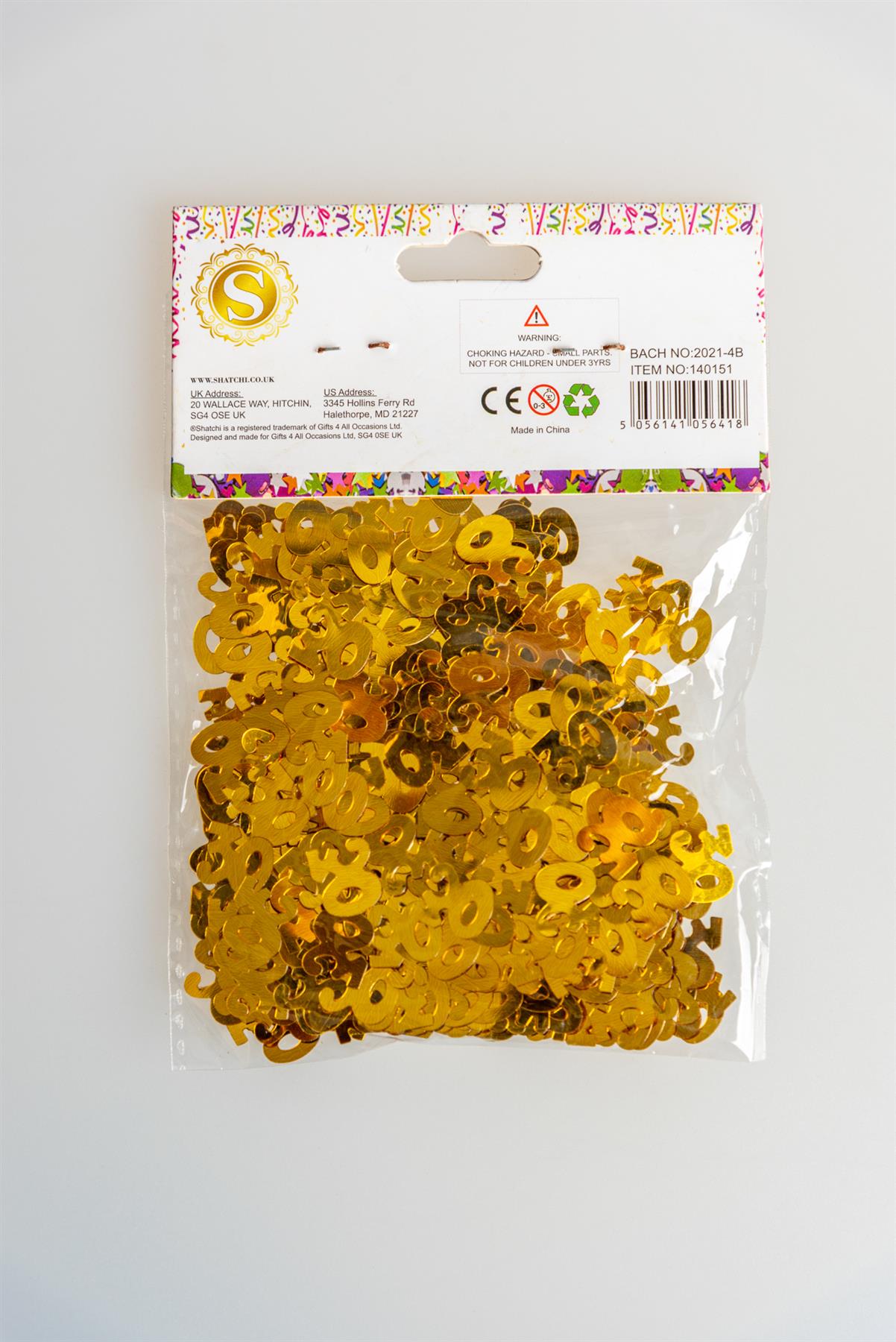 30th Birthday Confetti - Gold, 14g, 2 Pack