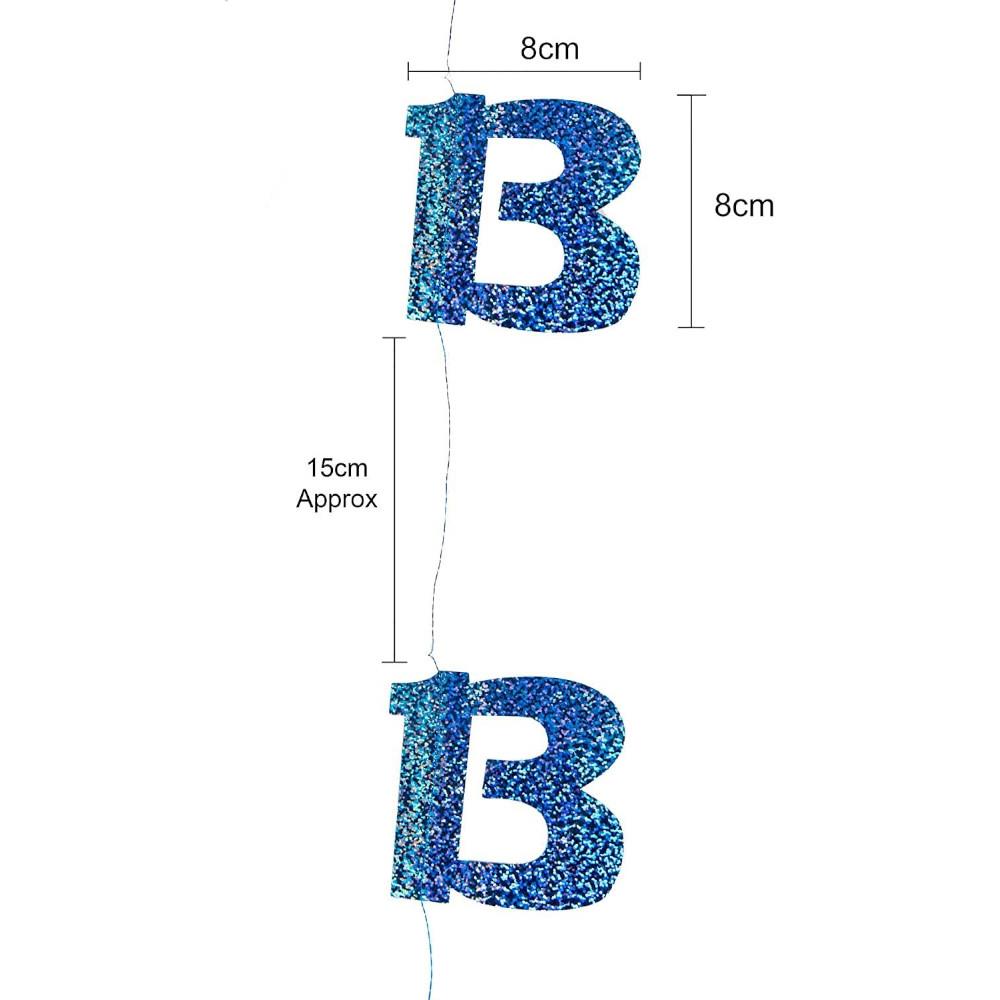 6PCS x 5ft 13th Birthday String Glitz Blue