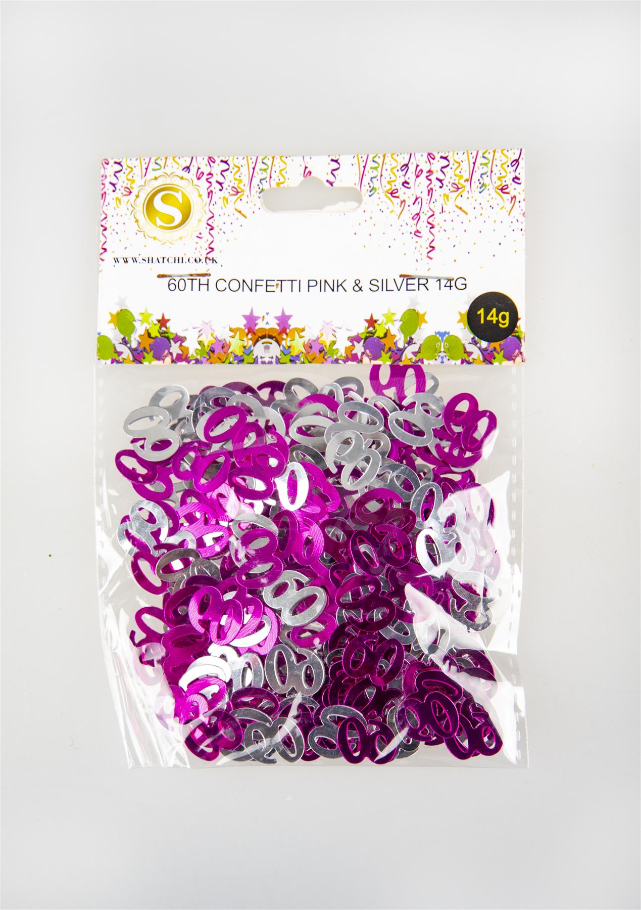 4 x 14g 60th Pink Happy Birthday Confetti