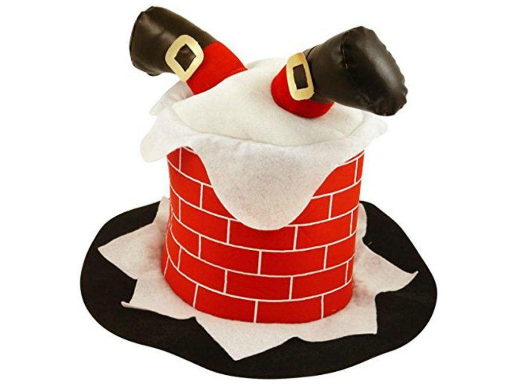 Novelty Funny Christmas Hat Stuck In Chimney
